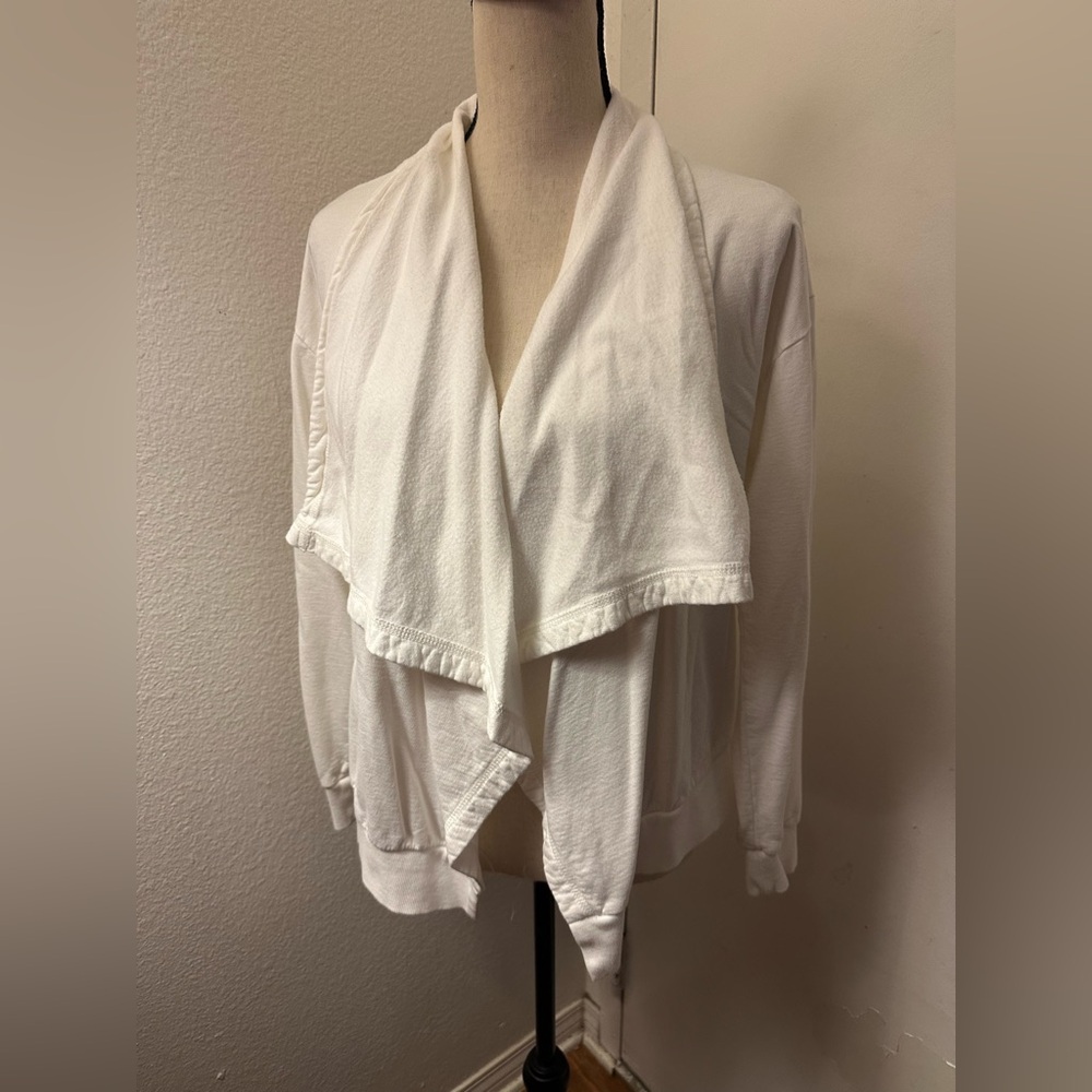 Young Fabulous & Broke White Cardigan with Waterfall Collar